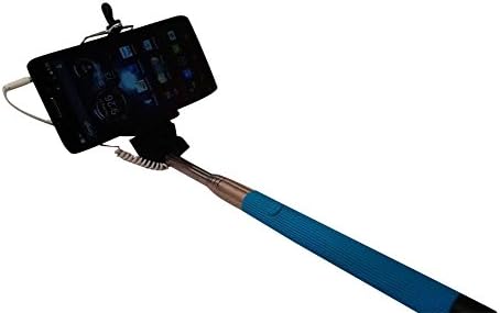 Selfie Stick Magnolia Traders Cable Take Pole No Battery No Wifi Needed with Built in Shutter Button for Iphone 4 4s 5 5c 5s 6 Samsung S4 S5 S6 Note2 Note3 Other Android Os (Blue)
