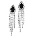 Glamour Tear-drop and Shimmering Simulated Rhinestone Accent Clip-on Earrings