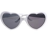 Armear Women's Lady Girl Fashion Large Oversized Heart Shaped Retro Plastic Sunglasses Cute Love Eyewear White