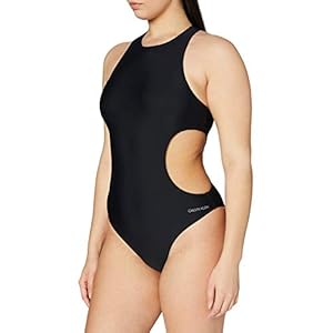 Calvin Klein Dames ZIP Back Cut Out ONE PIECE-RP badpak, zwart (Pvh Black 094), 40 (fabrieksmaat: L)