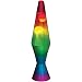 LIFESPAN BRANDS LLC Handpainted Rainbow Lava Lamp w/Aluminum Base & Cap Multi-Color Glass Globe