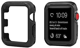 top4cus Environmental Soft Flexible TPU Anti-Scratch Lightweight Protective 44mm Iwatch Case Compatible Apple Watch Series 5 Series 4 Series 3 Series 2 Series 1 Sport Style - Black