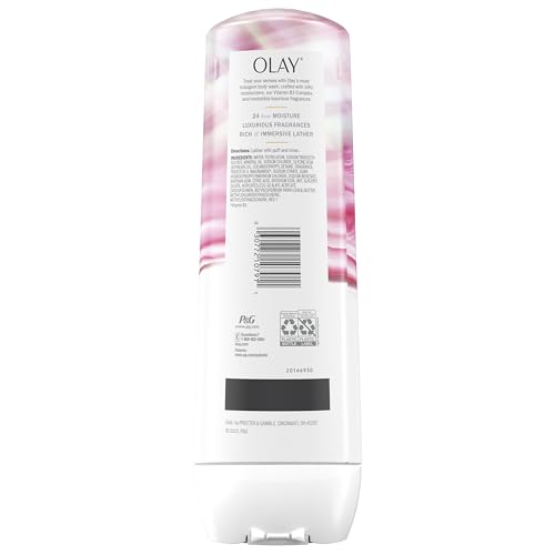 OLAY BODY WASH FOR WOMEN, INDULGENT MOISTURE, 24HR MOISTURIZING & NOURISHING FORMULA, INFUSED WITH VITAMIN B3 COMPLEX, LUXURIOUS FRAGRANCES, ROSE & CHERRY CREME SCENT, 20 FL OZ