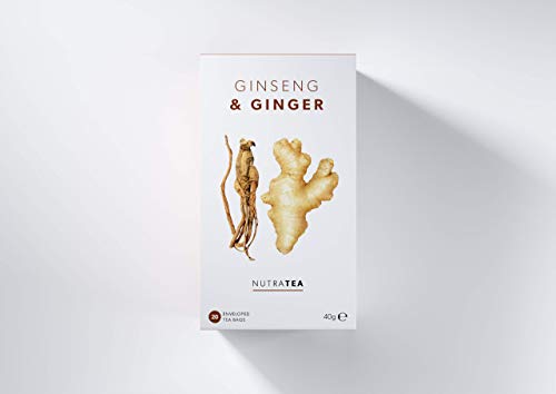 Nutra Tea Ginseng & Ginger - fördert Verdauung & Leistungsfähigkeit, Ingwertee trägt zur Aufrechterhaltung des Immunsystem bei, 20 wiederverwendbare Teebeutel, Kräutertee mit Ingwer & Ginseng – Bild 3