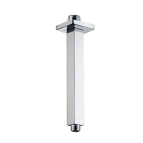 12"inch Straight Shower Arm with Flange Ceiling Mounted NPT1/2" US Standard Stainless steel Chrome Bathroom Extension Replacement (Ceiling mounted)
