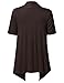 MBE Women Solid Jersey Knit Draped Open Front Short Sleeves Cardigan Made In USA