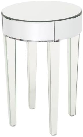 Willa Arlo Interiors Curry Round Mirrored End Table