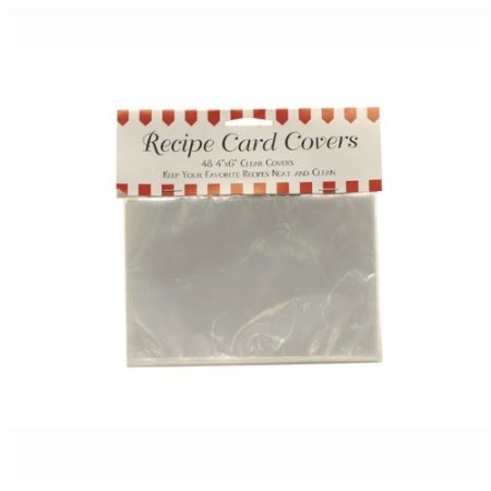  BigKitchen  Clear Vinyl 4 X 6 Inch Recipe Card Covers 