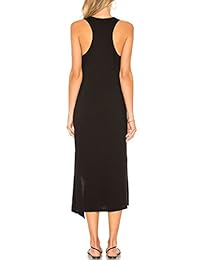 ALLY-MAGIC Vestido largo sin mangas para mujer, sin mangas