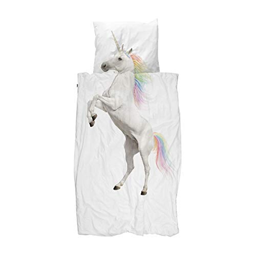 Snurk Twin Duvet Cover and Pillowcase Set for Kids and Teens 100% Cotton Soft Cover – Unicorn Duvet Cover and Pillowcase