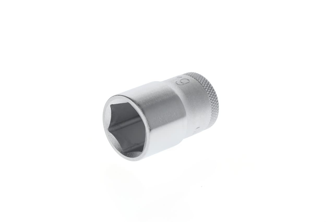 GEDORE Socket, 1/2" 12.5 mm drive, Hexagonal, 19 mm width, Tool, 19 19, Chrome-plated steel
