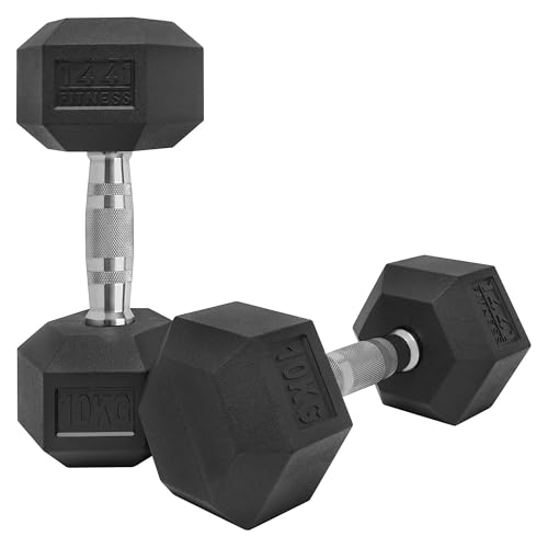 1441 Fitness Hex Dumbbell Set, Rubber Coated Cast Iron Hex Dumbbells for Strength Training, Full Body Workout and Home Gym Exercise, Strength Lifting Equipment (2.5 Kg to 50 KG)