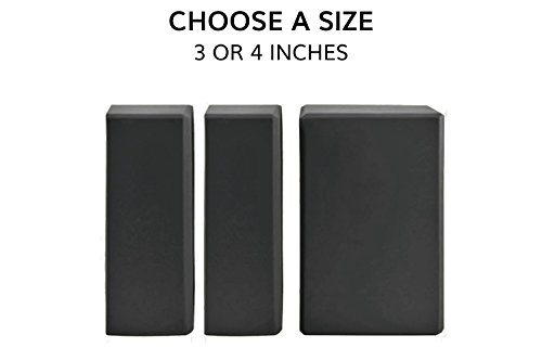 Gradient Fitness Yoga Blocks (2 Piece Set) – Lightweight High-Density EVA Foam – Improve Flexibility and Prevent Injury – Odor and Moisture Resistant (Black, 3 inch)