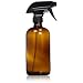 Empty Amber Glass Spray Bottle - Large 16 oz Refillable Container is Great for Essential Oils, Homemade Cleaning Products, Aromatherapy - Durable Black Trigger Sprayer w/Mist & Stream Setting primary