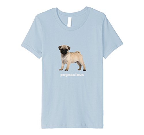 Kids Pugnacious Pug - Cute Pug T-Shirt 8 Baby Blue