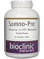 Somno-Pro L-Theanine - 5-HTP - Melatonin Tropical Breeze 90 Chewable Tablets by Bioclinic Naturals