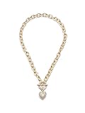G by GUESS Women's Short Necklace with Rhinestone Heart Toggle