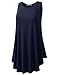 URBANCLEO Womens Scoop Neck Sleeveless Elong Tunic Top Shirt Navy XLarge