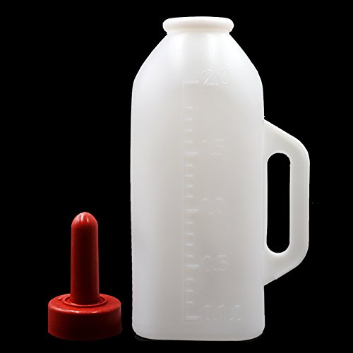 Calf Milk Feeder Bottle with Nipple Sheep Lamb Milk Bottle Holder Teat 2 Liter Milking Feeding Replacement Rearing Drinker by Livestocktool