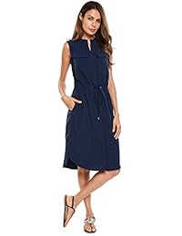 Zeagoo Casual militar cordón ligero largo chaleco chamarra con bolsillos