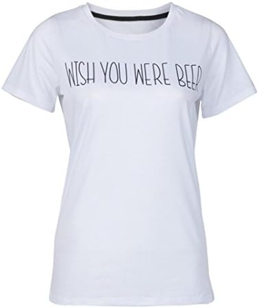 Leoy88 Women Girls T shirt Letter Print Tops Casual Blouse (4)