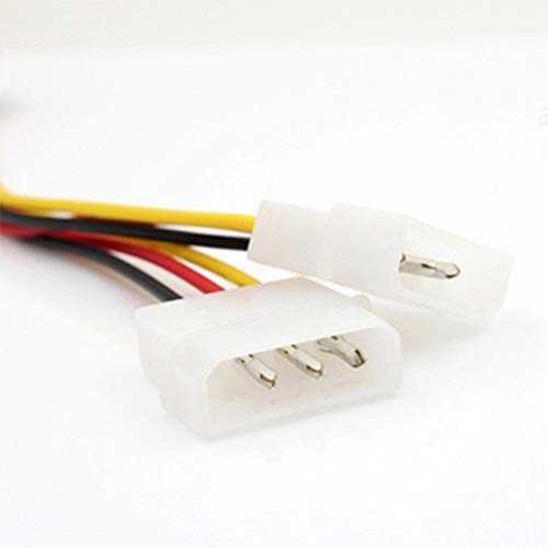 Lime2018 2pcs 4Pin IDE PSU Power Splitter Cable.Standard 4 Pin Power Connector for Computer Hard Disk, Cooling Fan, CDROM, DVD-ROM. (1 to 2)