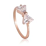Fashion Plaza Christmas Gift Women Jewelry Bow Ring with Triangle Cubic Zircon R422