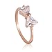 Fashion Plaza Christmas Gift Women Jewelry Bow Ring with Triangle Cubic Zirconia R422