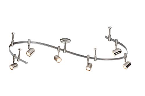 Catalina Lighting 19655-001 Benny 6 Bullet Flex Rail Track Lighting Kit, 96", Nickel (Renewed) - Thumbnail 4