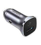 UGREEN USB C PD 3.0 Car Fast Charger 24W 4.8A Type C QC3.0 Quick Charge Adapter Compatible with i...