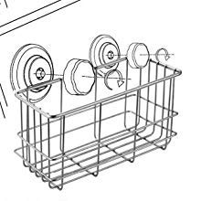 Slideep Vacuum Suction Cups Shower Caddy, Bathroom Storage Basket, Deep Bath Shampoo Conditioner Sponge Holder, Kitchen Storage Organizer, Stainless Steel Shelf - Thumbnail 7