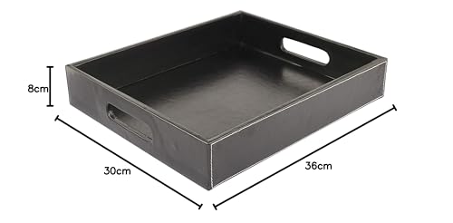 Anything & Everything PU Leather Serving Tray, Display Tray, Trays for Hotels to Hold Towel and Toiletries - Black 4
