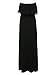Clothink Women Black Strapless Pom Pom Maxi Dress
