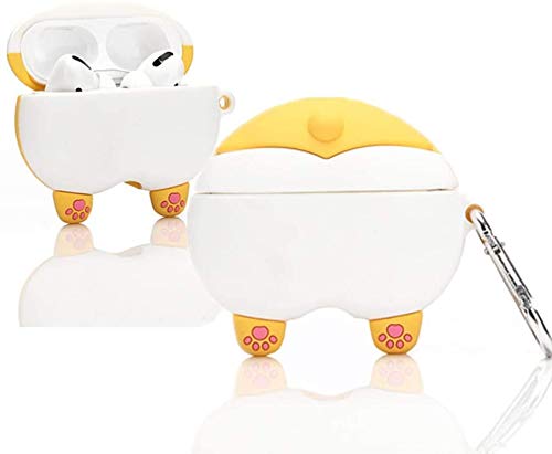 Compatible with Airpods Soft Silicone Cute Case Cartoon Object Stylish Cover (AirPods Pro, Corgi ass)