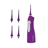 SmarToiletries Water Flosser Professional Cordless 3-Mode Rechargeable Waterproof Oral Irrigator High Capacity Water Tank 4 Jet Tips … (Mauve Purple)