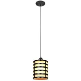 Westinghouse 6000400 Casual One-Light Adjustable Mini Pendant with Oil Rubbed Bronze and Amber Glass Shade, Oil Rubbed Bronze Finish (Tools & Home Improvement)
