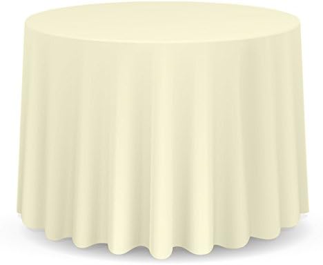10 Premium 108" Round Tablecloths for Wedding/Banquet/Restaurant - Polyester Fabric Table Cloths - Ivory