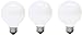 GE Incandescent Globe Light Bulbs, G25 Globe Light Bulb, 25-Watt, 145 Lumen, Medium Base, Soft White, 3-Pack, Decorative Vanity Light Bulbs