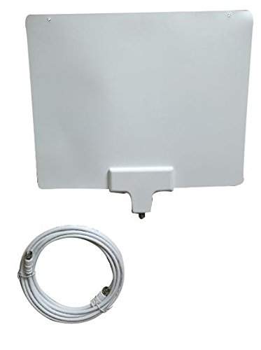 Nov8tech Amplified HDTV Antenna - 35 Mile Range with Detachable Amplifier Power Supply for the Highest Performance 15-25 DB Antenna and 10ft Coax Cable and USB.