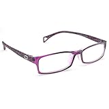 PenSee Fashion Horned Rim Rectangular Eye Glasses Frames Clear Lens (Purple(Dot legs))
