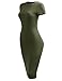 Because I Love You Women's Slim Fit Round Crew Neck Bodycon Midi Tunic Dress