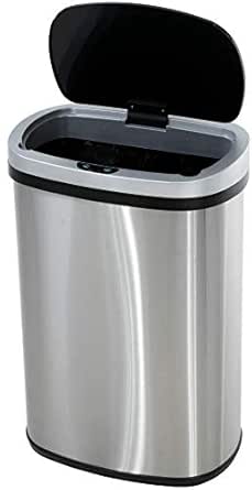 Cubo de basura automático de acero inoxidable Touch Free con tapa para