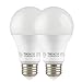 TORCHSTAR 15W Garage Opener A19 LED Bulb, 1600lm Ultra Bright, E26 Base, 2700K Soft White, UL Listed, Non-Dimmable, Damp Location, Pack of 2
