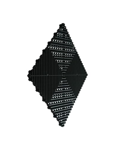 Swisstrax Ribtrax PRO Interlocking Garage Floor Tiles, 15.75 x 15.75-Inch, Jet Black, 24 Piece Set | Interlocking 15.75" x 15.75" tiles | Snap-together, no adhesives | Commercial-grade polypropylene