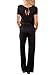 Dearlove Womens Casual V Neck Short Sleeve Loose Wide Legs Elastic Waist Long Pant Jumpsuits Rompers with Pockets Solid Black Small