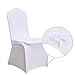 Juvale 20-Pack Spandex Dining Chair Cover – Stretch Seat Slipcover Protector for Wedding, Party, Banquet, Anniversary, Event, and Decoration - White