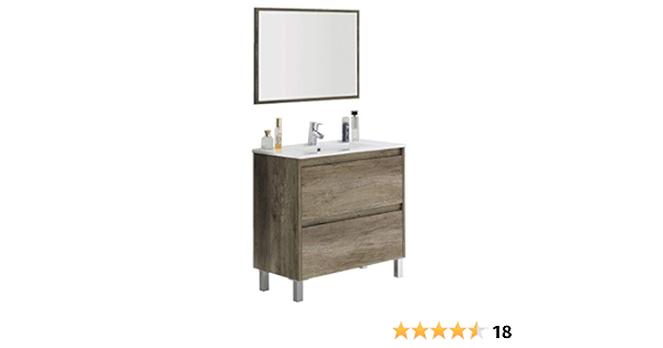 Abitti Mueble Lavabo de baño o Aseo con lavamanos de cerámica ...
