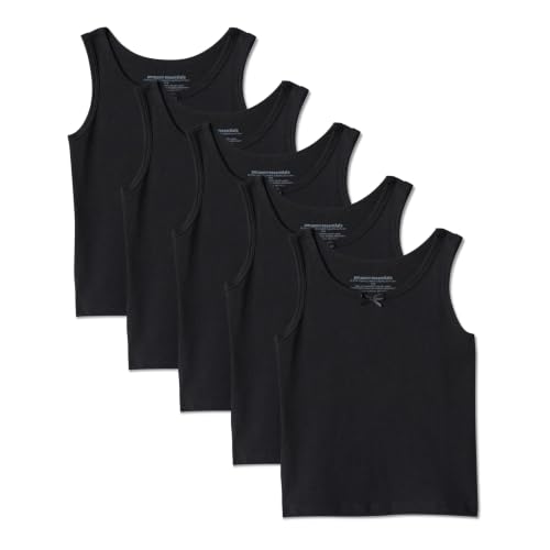 Amazon Essentials Girls' Cotton Jersey Tank Top, Pack of 5