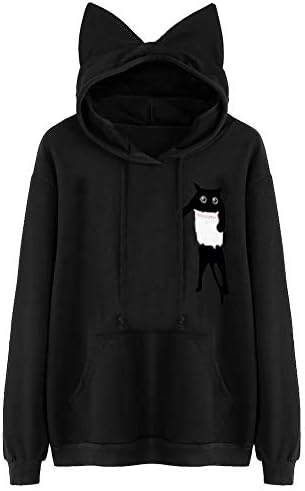 kaifongfu Sales, Womens Long Sleeve Hooded Sweatshirt Jumper Hoodies Pullover Tops Blouse