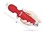 Rechargeable Personal Massager - Powerful Multi Speed Vibration - Whisper Quiet - Waterproof - for Muscle Tension Relief in Neck, Back, Shoulders, Legs and Feet - Red